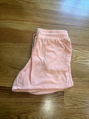 The sweatshirt project Terry Drawstring Shorts side pockets size Med peach color
